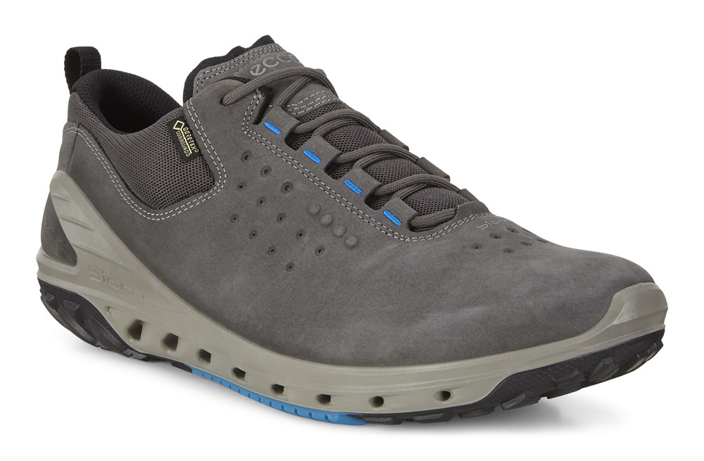 Mens Hiking Shoes - ECCO Biom Venture Gtx Tie - Dark Grey - 0832LSZIA